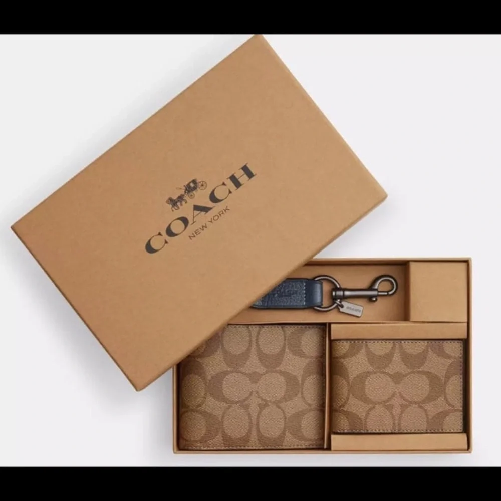 Sold ❌Coach Boxed 3 In 1 Wallet Gift Set In Colorblock Signature NIB - Picture 3 of 4